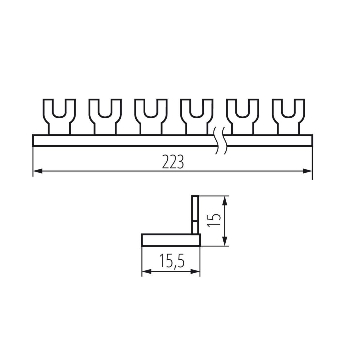 KBBU-1x12 fésűs sín