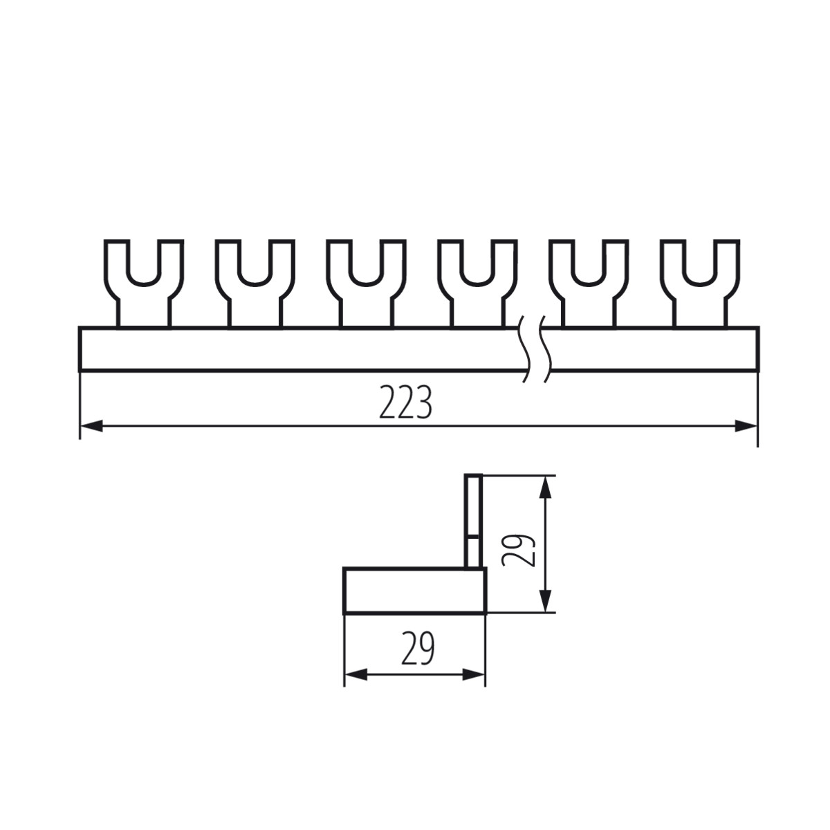 KBBU-3x4 fésűs sín