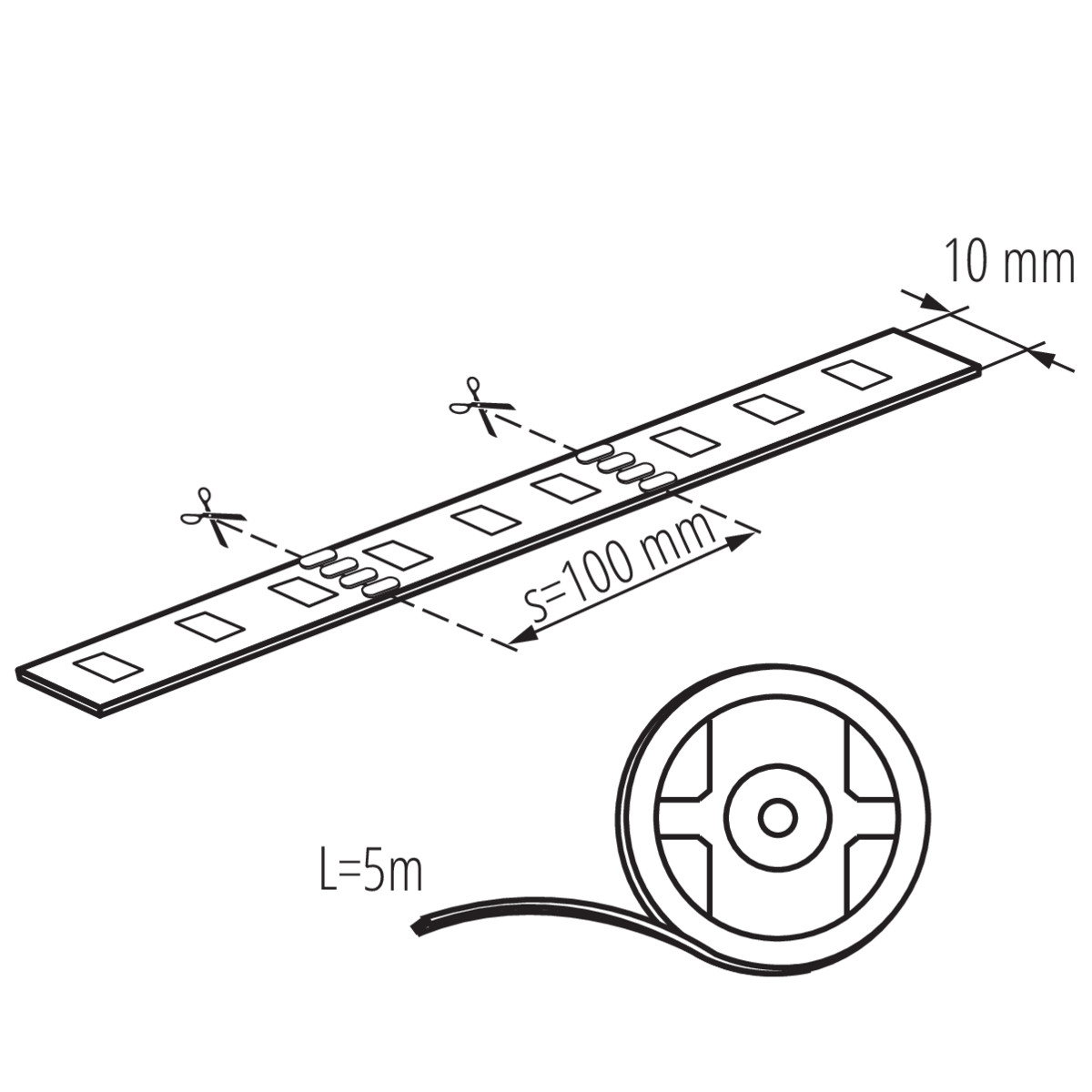 LEDS-B 7,2W/M IP00 RGB 5mledsz