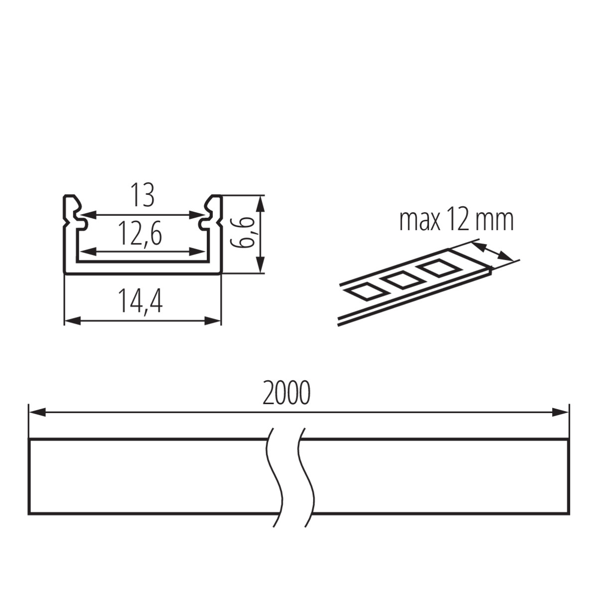 PROFILO J-W 2M aluprofil