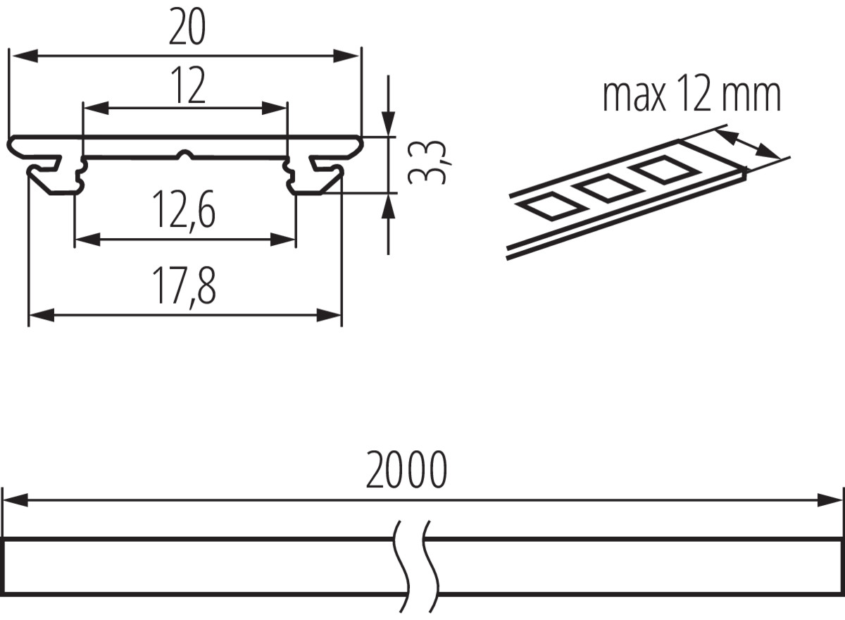 PROFILO H 2M aluprofil