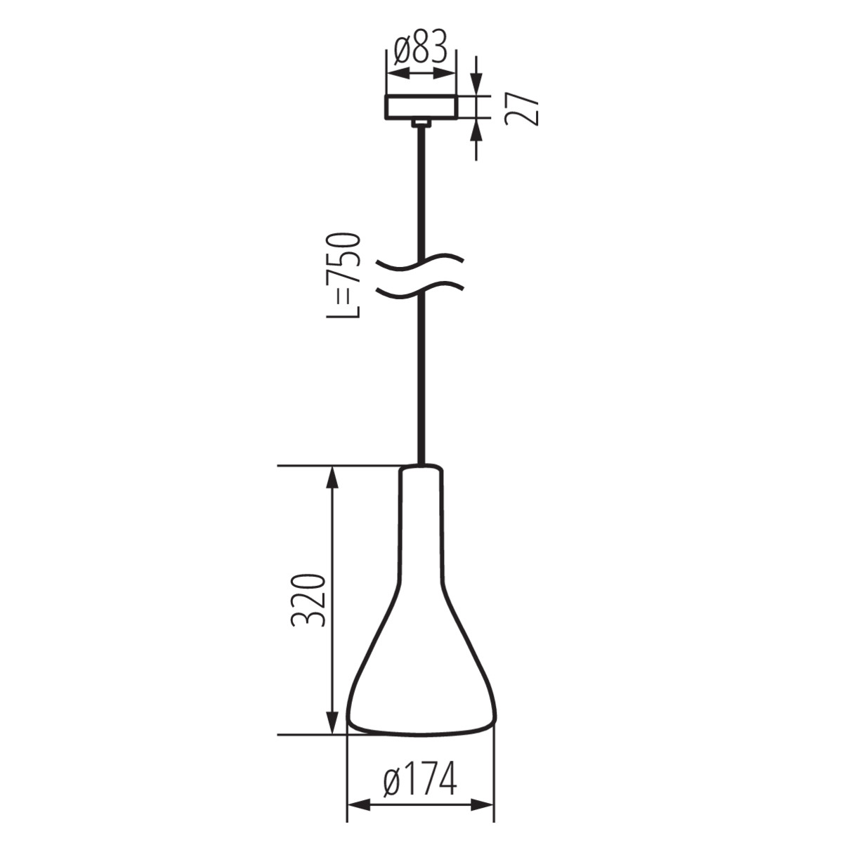 ETISSA D20 GR lámpa E27