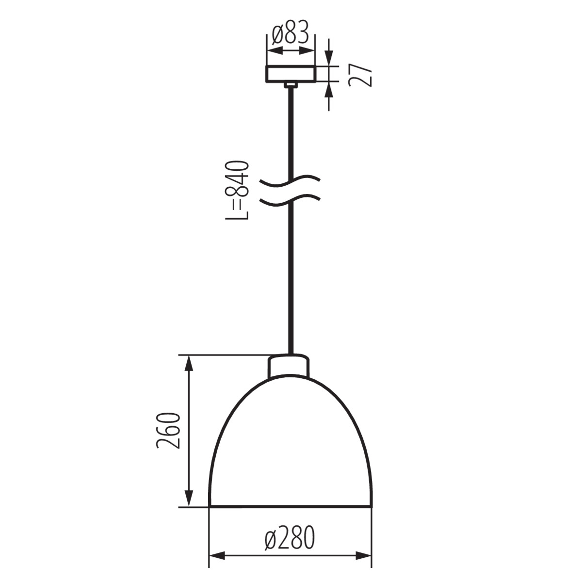 OGIVA D35 GR lámpa E27