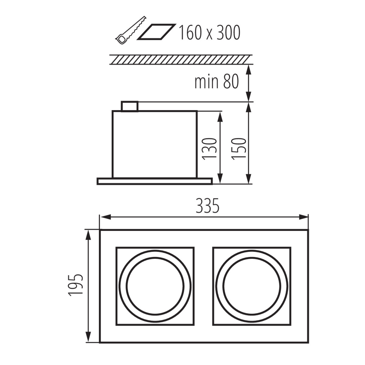 MATEO ES DLP-250-B lámpa GU10