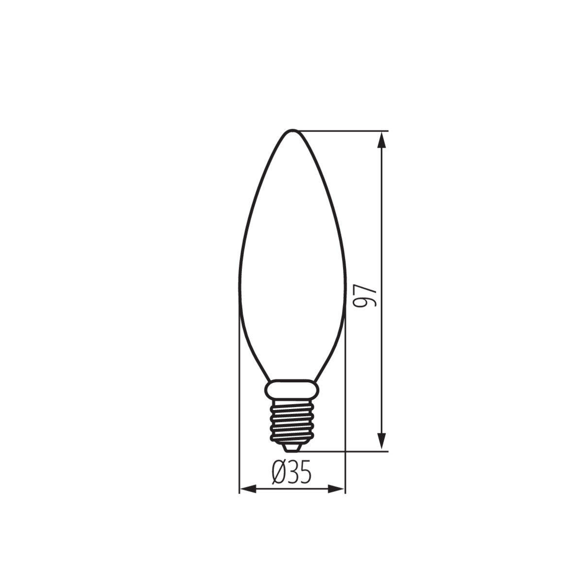 XLEDEX C35E14 3,8W-WW fényf.