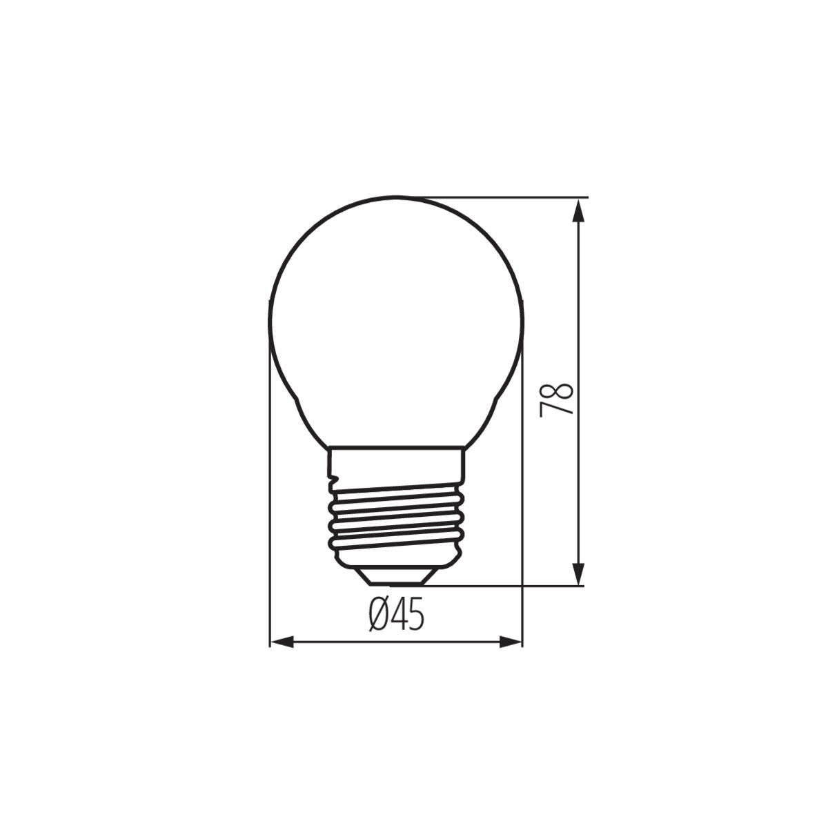 XLEDEX G45E27 3,8W-WW fényf.