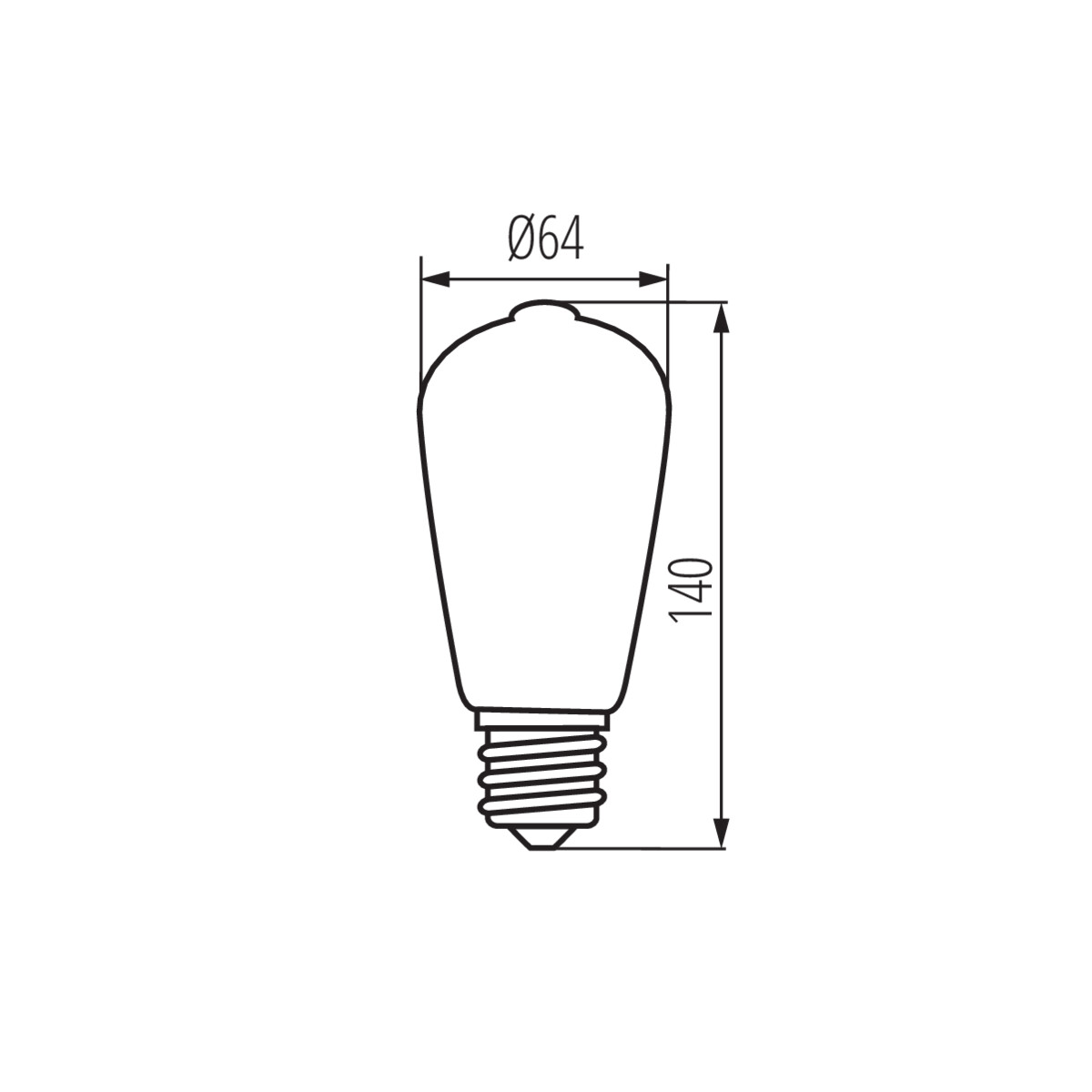 XLED W ST64 7W-WW fényforrás