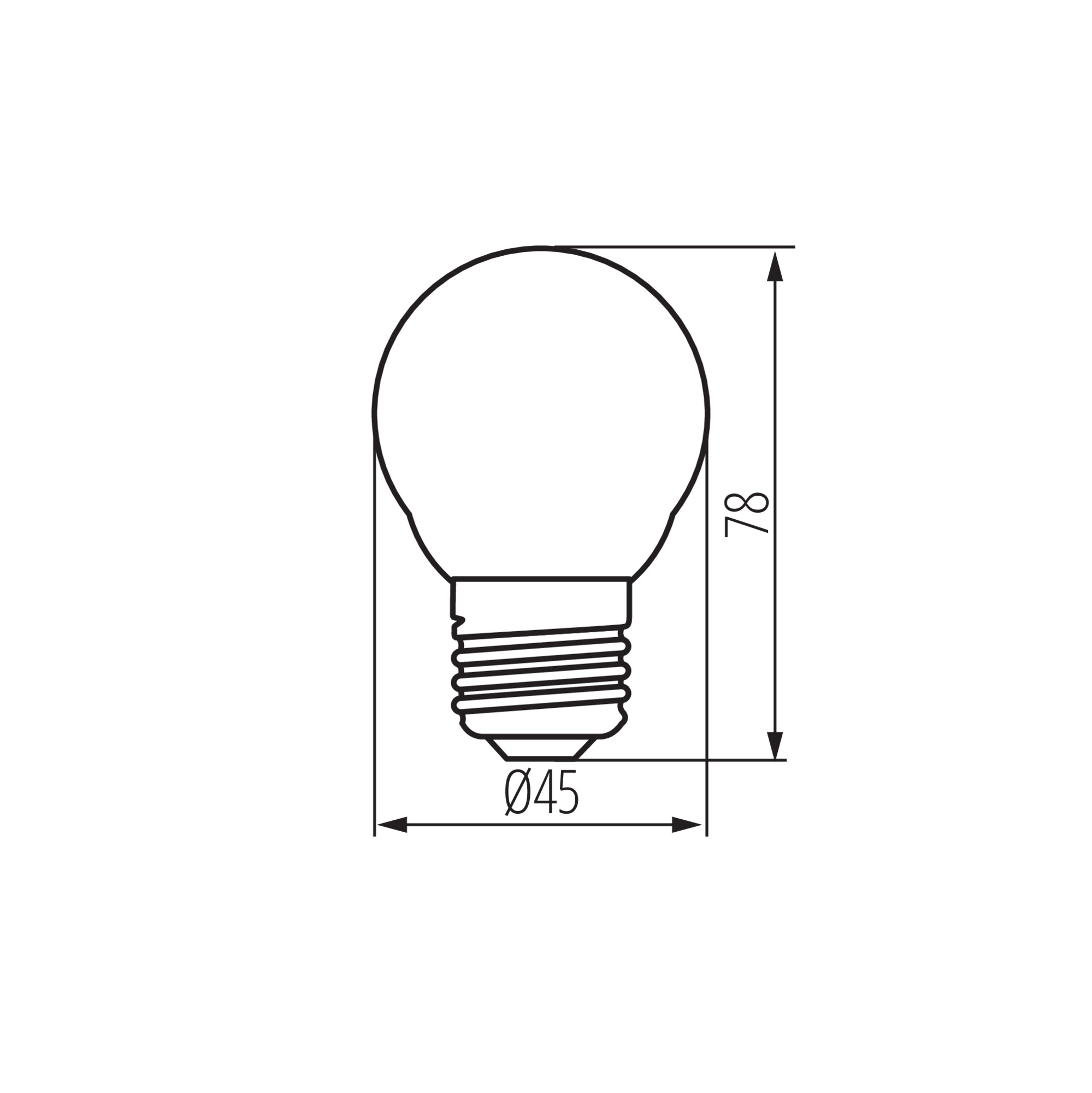 XLED G45 E27 4,5W-NW fényf.