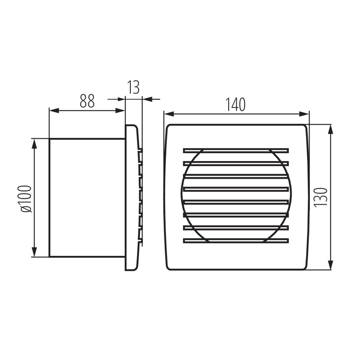 EOL 100 húzókapcs.ventilátor